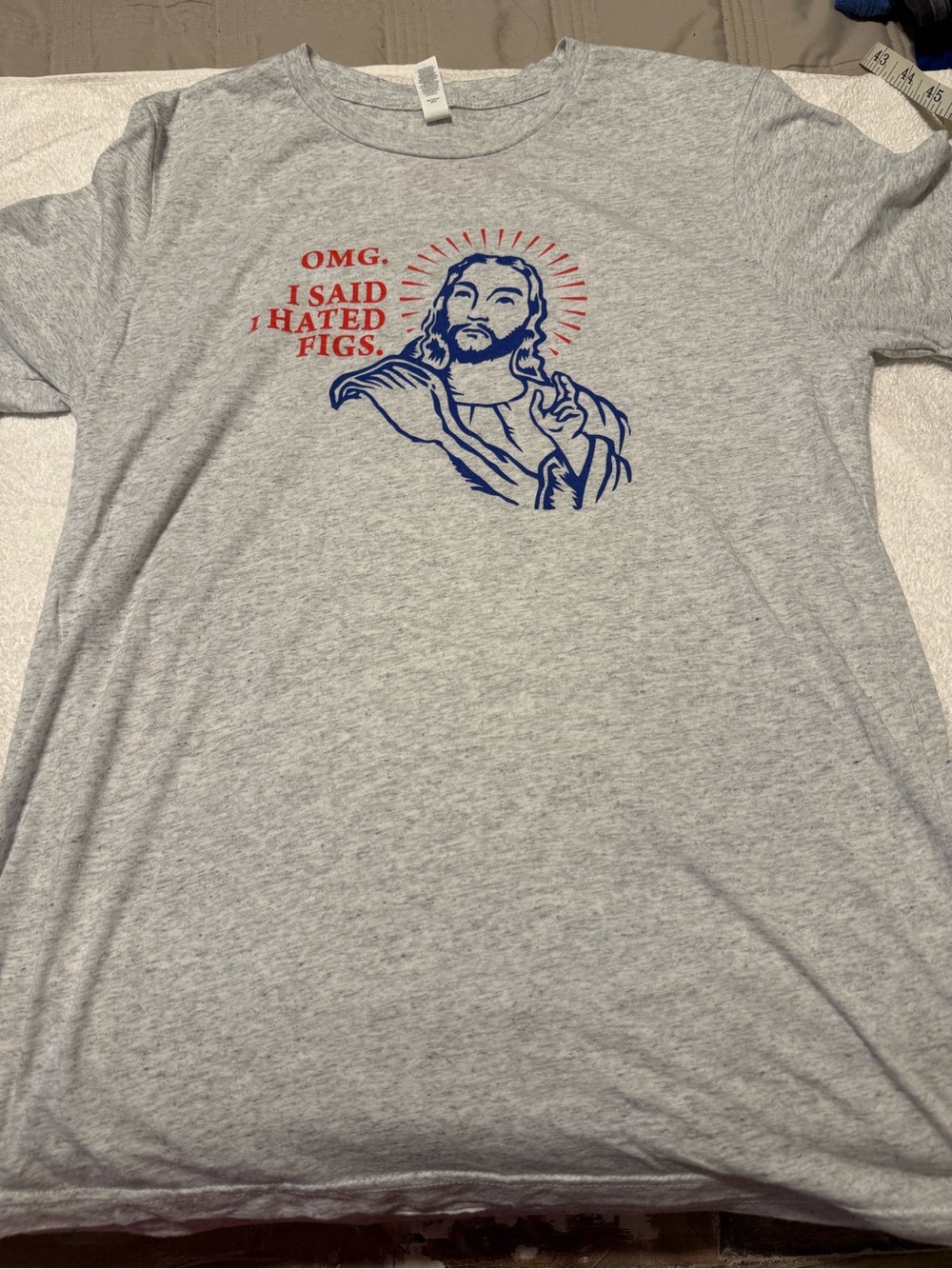 Bella Canvas Light Gray Tee with Red & Blue Graphic